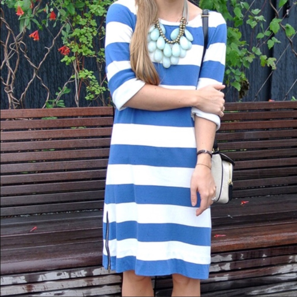 J. Crew striped zipper shift dress